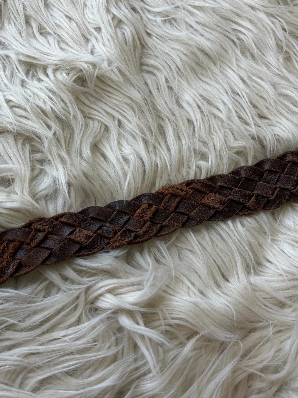 Y2K Aeropostale Brown Leather Braided Belt Silver Buckle Men’s Size 36-38 (42”)